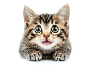 Obraz premium Adorable Playful Kitten: Cute Feline Wonder in Close-Up Photography