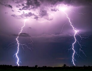 Powerful storm clouds with lightning
