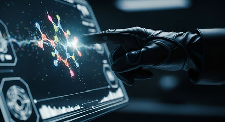 Futuristic Molecular Analysis: A Researcher's Touch on Advanced Interface Screen