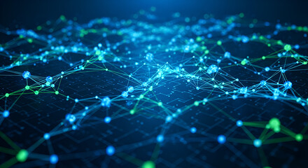 Intricate digital network visualization showcasing interconnected nodes and lines concept