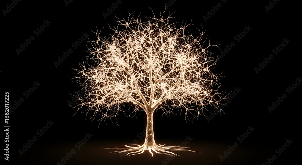 Poster luminescent neural network tree illuminates conceptual future connectivity insights