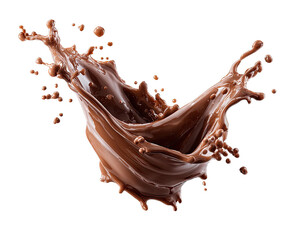 Chocolate liquid splash against black background (1)