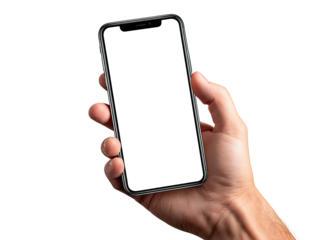 Hand holding a smartphone with blank screen (27)