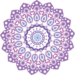 Vintage decorative elements Purple Flower Mandala Vector Design