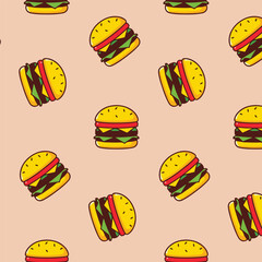 Big Burger Pattern on beige color