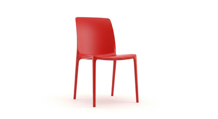 Fototapeta premium Modern Red Plastic Chair for Home or Office on Isolated transparent background
