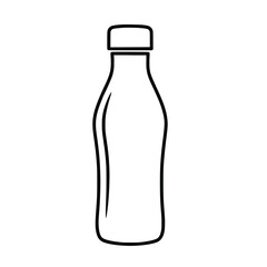 A simple outline drawing of a water bottle, ideal for hydration, fitness, and sustainable lifestyle concepts in a clean, modern style.