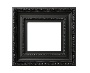 Black square picture frame with ornate detailing