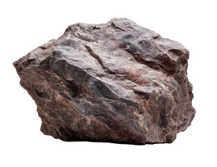 Close-up of a large, rough rock.? Dark, reddish-brown stone with uneven texture
