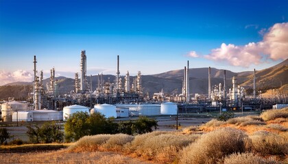 Fototapeta premium oil refinery in northern california