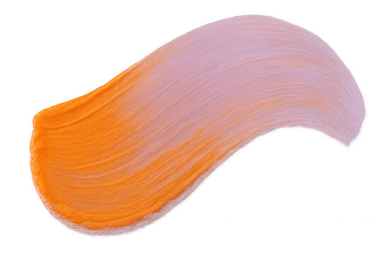 Gradient paint brush blending vivid orange with soft pink, creating smooth artistic texture on transparent background