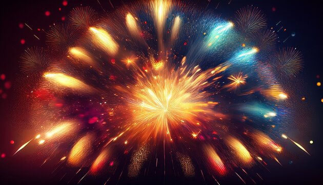 dynamic firework sparkle effect in dark background digital art abstract visualization creative design conceptual view