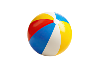 Vibrant colorful beach ball against black background