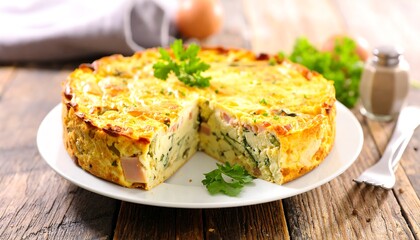 Savory egg tart with filling