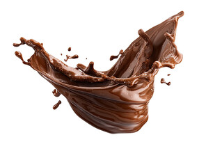 Dark chocolate splash in mid-air