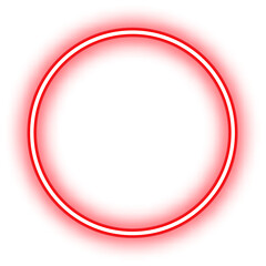 Red circle neon frame. Red circle neon border. Red circle neon png

