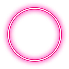 Pink circle neon frame. Pink circle neon border. Pink circle neon png
