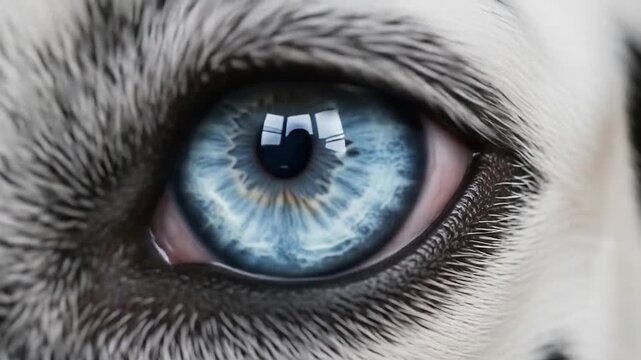 Close-up of a Dalmatian Dog's Striking Blue Eye