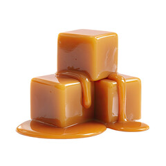 Caramel squares dripping with caramel sauce