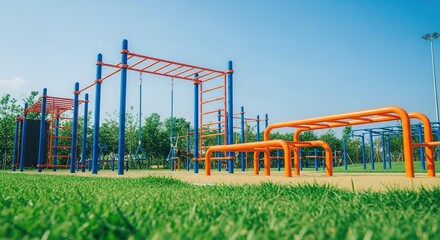 Colorful Outdoor Fitness Park for Summer Workout Campaign