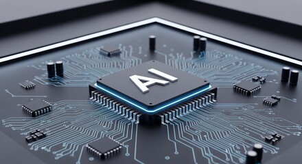 AI technology, futuristic circuit board, digital intelligence, artificial intelligence, microprocessor, computer chip, tech background, 