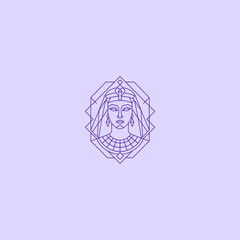 Obraz premium Cleopatra line style logo design.