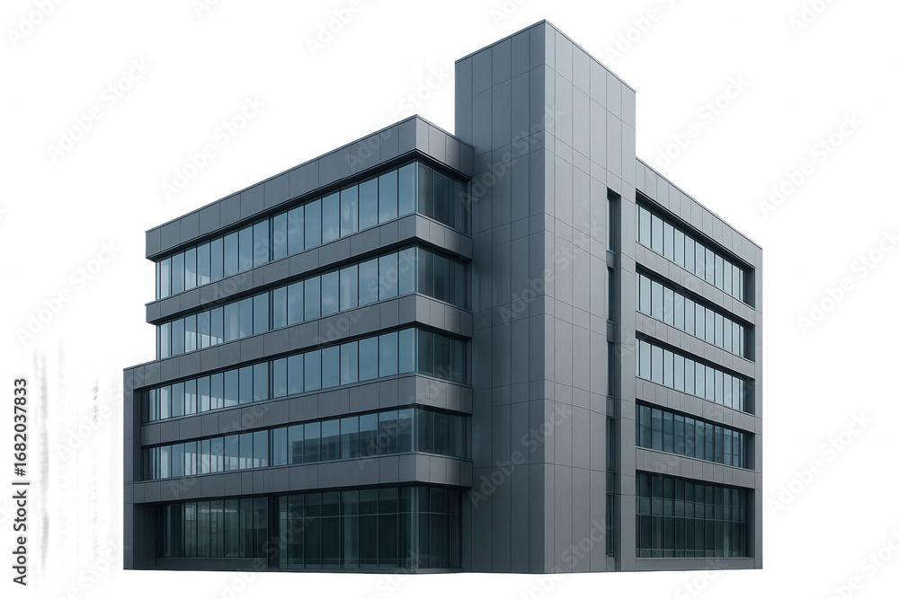 Poster modern office building isolated on transparent background, perfect for architectural visualization a