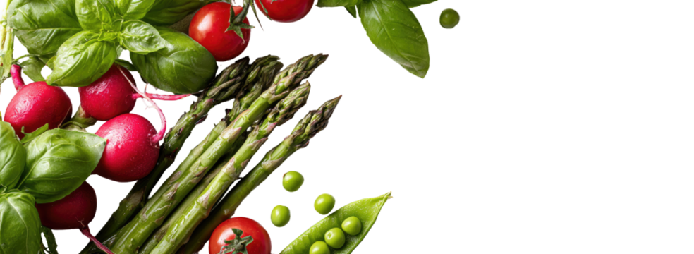 Fresh vibrant vegetables arranged in a  circular pattern - Powered by Adobe