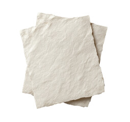 Obraz premium Two stacked, off-white, textured sheets of paper