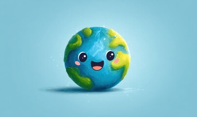 Cute cartoon Earth illustration