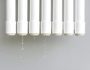 Dripping water from a white radiator