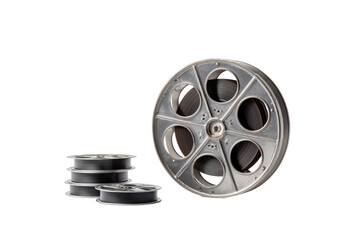 Vintage film reels,  metal,  dark,  still