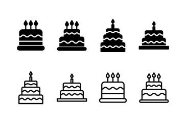 Cake icon logo design. Cake sign and symbol. Birthday cake icon