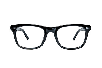 Fototapeta premium Close-up of black eyeglasses on a black background