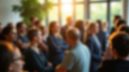 Generative AI Blurred Group Meeting or Conference Impression.
