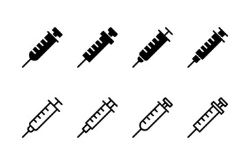 Syringe icon logo design. injection sign and symbol.vaccine icon