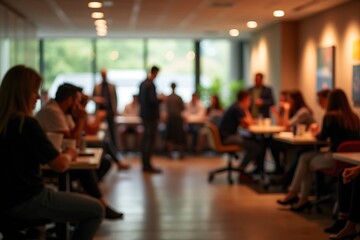 Generative AI: Blurred Scene of Business Gathering.