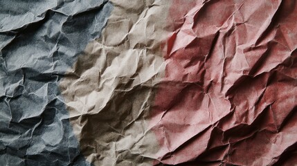 Abstract Composition of Crumpled Paper with Varied Tones and Textural Depth