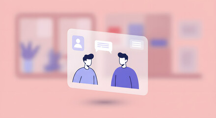 Digital Communication and Collaboration: Illustrated Characters Engaging in Online Meeting on a Virtual Platform for Business Solutions and Remote Teams,