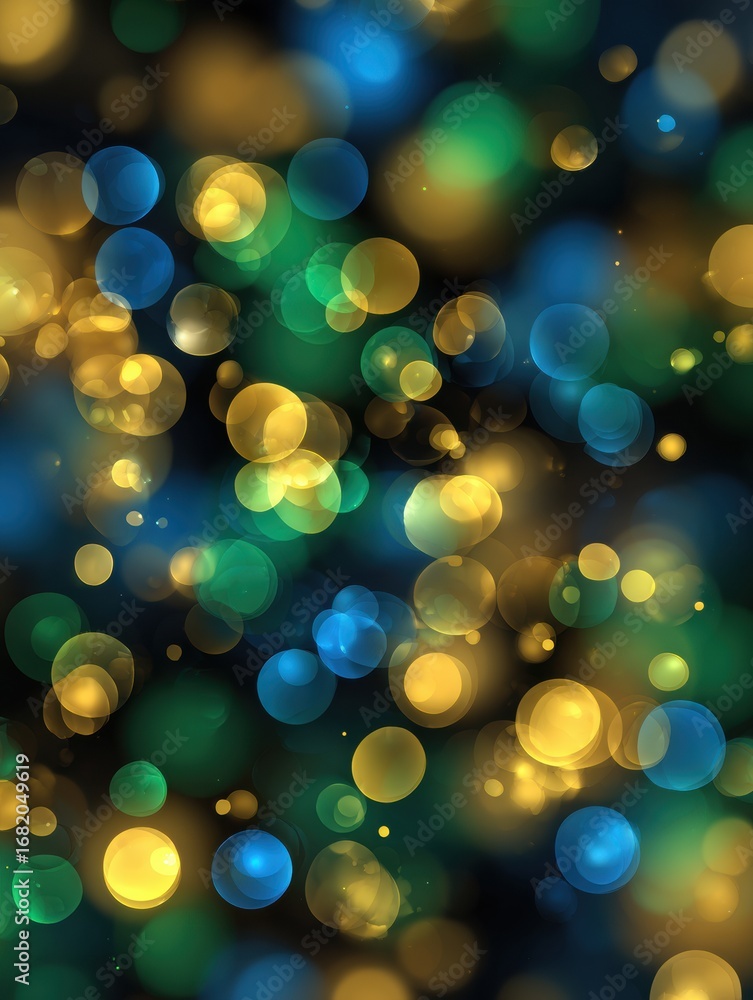 Poster colorful bokeh light pattern creating a vibrant abstract background during the night time