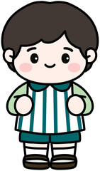 줄무늬 옷을 입은 소년