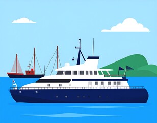 Obraz premium Ocean scene with yachts