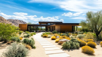 Desert Oasis Modern Home Architecture Landscaping Design