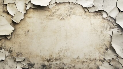 Cracked paint texture revealing aged plaster surface background, grunge elements