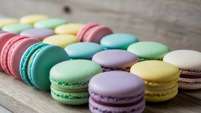 Colorful macarons display