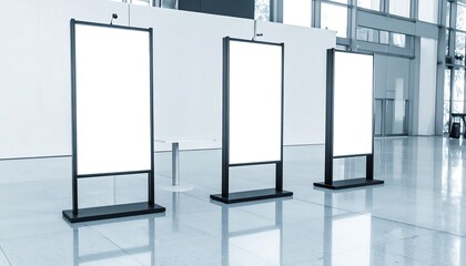 Empty displays in a modern gallery
