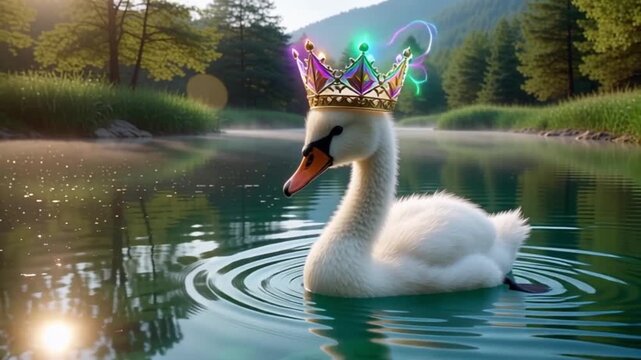 Schwan mit Krone