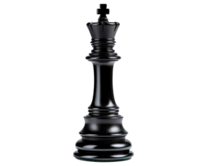 black chess king in transparent background