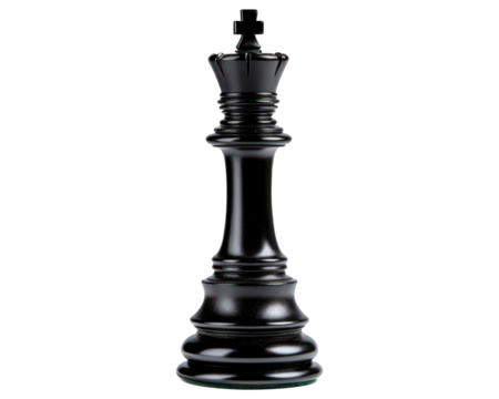 black chess king in transparent background - Powered by Adobe