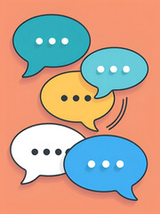 Chat, linear style icon. Speech bubbles indicating conversation or messaging. Editable stroke width.